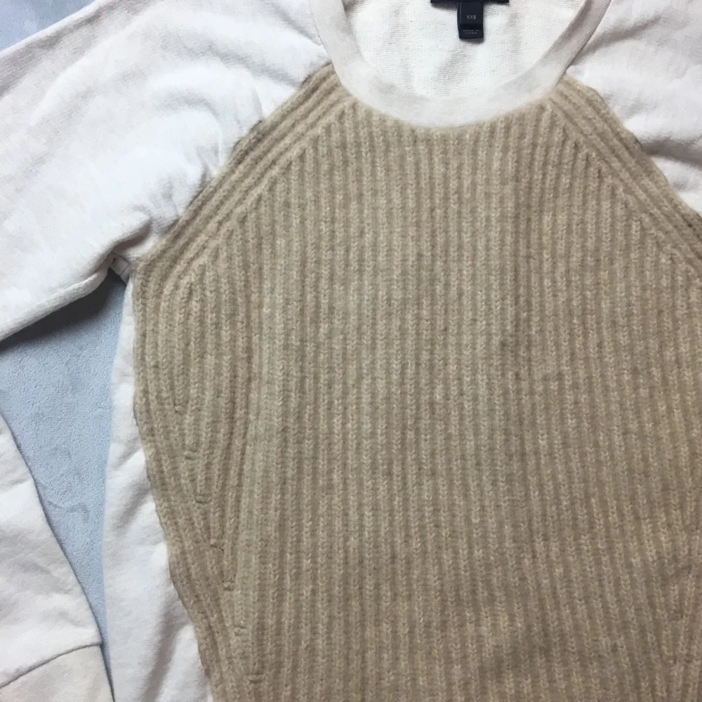 J. Crew Cream and Tan Sweater